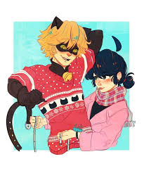 miraculous ladybug ledi bag i super kot chibi illyustracii art multfilmy