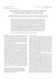 We did not find results for: Pdf Immediate Effects Of Cyclic Meditation On State Mindfulness In Normal Healthy Volunteers A Controlled Study Deepeshwar Singh Academia Edu