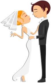 Cartoon Couple Love Wedding Bride Huwelijk Bruid Kaarten