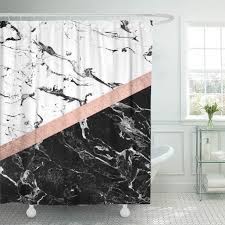 Black and white keys printing black and white shower curtain shower curtain waterproof bathroom sets with shower curtain and rug. Cynlon Chic Black White Marble Color Block Rose Gold Modern Bathroom Decor Bath Shower Curtain 60x72 Inch Walmart Com Walmart Com