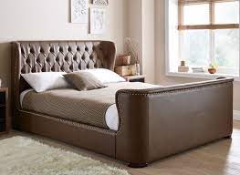 Top quality for your home. Brussels Brown Bonded Leather Bed Frame 5 0 King Dark Brown Faux Leather Bed Sava
