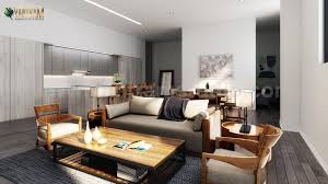 3d interior for a modern living kitchen