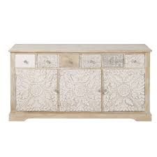 Carved Solid Mango Wood 3 Door Sideboard Namaste On Maisons Du Monde Take Your Pick From Our Furniture And Accessories And B Mangoholz Buffet Wohnkultur Ideen