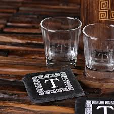 Save time, and find it here 8 Pc Personalized Whiskey Glass Coaster Set With Wood Box