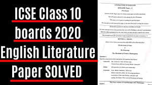 The Brainbox Tutorials Icse Class X Boards 2020 English Literature Paper Solved Facebook