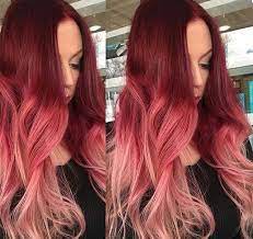 Pink Ombre Red Balayage Hair Red Hair Inspiration Red Ombre Hair