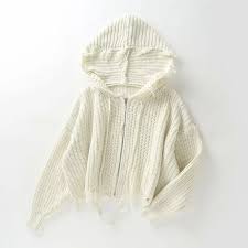 Maybe you would like to learn more about one of these? Winter Women Zip Up Hooded Sweater Cardigan Loose Long Sleeve Ripped Knit Sweater Crop Top Female Cardigans Aliexpress