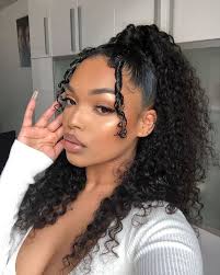 5 curly girls that rocked curly bangs. Pinterest Sweetness Aesthetic Hair Baddie Hairstyles Curly Hair Styles