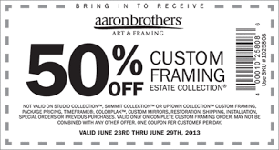 Aaron Brothers 50 Off Framing Printable Coupon Aaron Brothers Printable Coupons Custom Framing