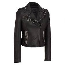 Black Rivet Studded Leather Moto Jacket Leather Leather Moto Jacket Jackets High Quality Leather Jacket
