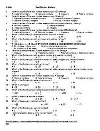 Real Number System Multiple Choice Worksheet Number System Worksheets Real Number System Number System