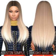 Simpliciaty Agustin Simple Straight Hairstyle Conversion Sims 4 Downloads Straight Hairstyles Sims Hair Easy Straight Hairstyles