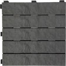 Multy Home 12 In X 12 In Rubber Slate Deck Tile 6 Pack Mt5100012 The Home Depot Deck Tile Patio Tiles Outdoor Deck Tiles