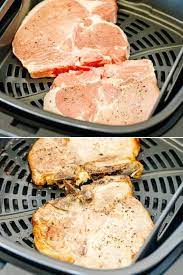 Turn over the pork chops and switch shelves. Air Fryer Pork Chops No Breading Plated Cravings