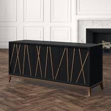 Black And Gold Tv Stand Solid Wood Tv Stand For Tvs Up To 60 In 2020 Solid Wood Tv Stand Tv Stand Functional Tv Stand