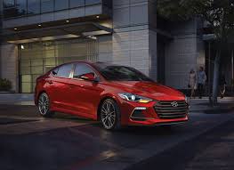 Image Of A Fiery Red 2017 Hyundai Elantra On A Dark City Street Hyundai Elantra Elantra Hyundai