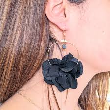 Boucles d’oreilles créoles en fleurs stabilisées, Katy