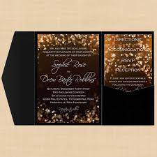 These Black Brown And Gold Champagne Bubbles Invitations And Inserts Will Fit Perfectly In Standard Poc Pocket Invitation Champagne Bubbles Bubble Invitations