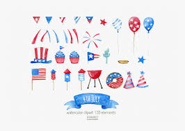 Collection by happy birthday to you. 4th Of July Watercolor Th Clipart Set By Autumn Breeze Watercolor July Clipart Hd Png Download Kindpng
