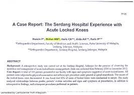 We did not find results for: Pdf A Case Report The Serdang Hospital Experience With Acute Locked Knees