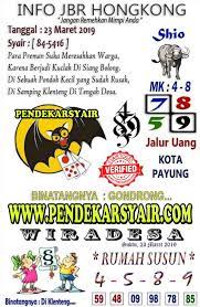 Syair Togel Hongkong Hari Ini 23 Maret 2019 Pondok Kecil Binatang Maret