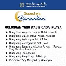 Niat puasa bulan ramadhan dan niat puasa sebulan. Darussalam Holdings Golongan Yang Wajib Qada Puasa Iaitu Orang Sakit Yang Ada Harapan Untuk Sembuh Orang Yang Musafir Bukan Kerana Maksiat Orang Yang Kedatangan Haid Nifas Orang Yang Meninggalkan Niat