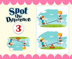 Scan the picture quickly, to determine what is different. Free Vector Game Template Of Spot The Difference