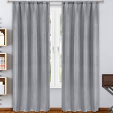 Blackout 365 Solid Grey Polyester Blackout Rod Pocket Window Curtain 38 In W X 84 In L 2 Pack Ira 15003d 12 The Home Depot