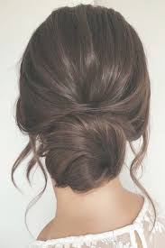 Wedding Hairstyles For Long Hair Low Simple Bun On Dark Hair With Loose Curls Longhairweddingstyle Wedding Hairstyles Updo Messy Hair Styles Long Hair Styles