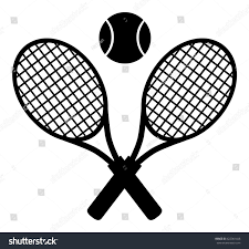 Crossed Racket And Tennis Ball Black Silhouette Vector Illustration Isolated On White Tennis Tennis Ball Rackets