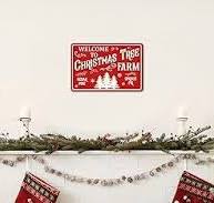 Amazon.com: Welcome To Christmas Tree Farm Tin Sign - Funny Metal Sign  Retro Santa Sign - Christmas Wall Art Decor For Home Cafe Shop - 8x12 Inch  : ...
