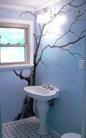 Quick bathroom mirror ideas tip: Painter Of Memories Bathroom Mural Tree Mural Decor
