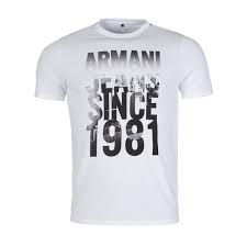 Armani jeans is the modern and young line by the maison armani, launched in 1981. Armani Jeans White 1981 T Shirt Mens Tshirts Armani Jeans Men Armani Jeans