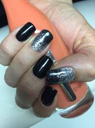Schwarz Glitzer Silber Verlauf Buisenessform Nagel Schwarz Nagel Glitzer Nageldesign Glitzer