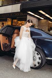 This Wedding At The Rainbow Room Was A Love Letter To New York City Custom Wedding Dress Wedding Dresses Traditional Gowns