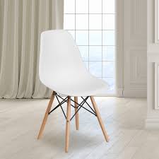 You can even select frames with legs or with a gas lift variable height mechanism, allowing you and your guests to swivel 360 degrees! Flash Furniture Elon Series White Plastic Chair With Wood Base Walmart Com Walmart Com