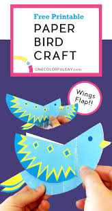 Bird Crafts For Kids Free Printable Flapping Bird Craft Onecolorfulday Bird Crafts Kids Crafts Birds Free Printable Kids Craft