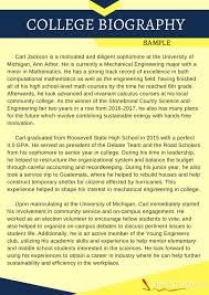 Biography Sample For Students College Biography Example Biography Writing Advice College