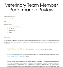 Receptionist self evaluation form |vincegray2014 / self evaluation form of receptionist : Veterinary Team Member Performance Review Pdf Free Download