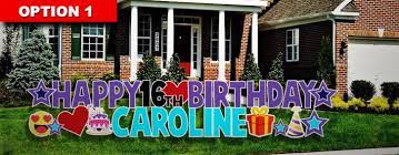 Don't just buy them a card. Happy Birthday Yard Card Signs Boston Ma Birthday Yard Greeting Signs Birthday Party Yard Sign