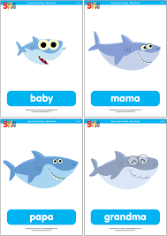 Learn Members Of The Family With This Flashcard Set For The Video Baby Shark Baby Shark Song Shark Family Baby Shark