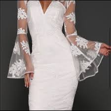 Elle Zeitoune kassidy white lace dress Midi