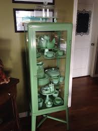 Reminds Me Of Cabinet At Ikea Or Target Nice Vintage Kitchenware Vintage Storage Green Glassware