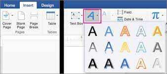 Wordart is a more stylish type of text, allowing users to make the text more noticeable and more there are multiple varieties of text styles with wordart, including embossed text. Insert Wordart Office Support