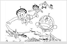 Doraemon (1979) ドラえもん / ドラえもん (1979). Gambar Mewarnai Doraemon Sedang Terbang Bersama Kawan Kawan Belajarmewarnai Info