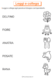 21 sillaba piane e parole bisillabe piane in corsivo. Collega Parole E Immagini Da Stampare Per Bambini Pianetabambini It