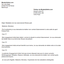Le numéro de contrat : Lettre De Resiliation Abonnement Fitness Park