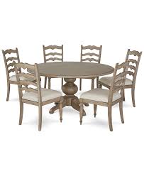 Furniture Ellan Round Dining Furniture 7 Pc Set Table 6 Side Chairs Created For Macy S Reviews Furniture Macy S In 2020 Round Dining Room Round Dining Room Table Kitchen Table Settings