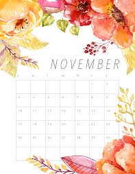 Free Printable November 2019 Calendar Floral 2017 Floral Calendar Calendar Printables November Calendar