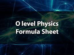 O Level Physics Formula Sheet Pdf